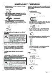 Husqvarna 365 372XP Chainsaw Owners Manual, 2001,2002,2003,2004,2005,2006,2007,2008,2009 page 11