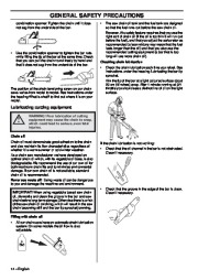 Husqvarna 357XP 357XPG 359G E-Tech Chainsaw Owners Manual, 2001,2002,2003,2004,2005,2006,2007,2008,2009,2010 page 14