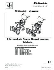 Simplicity Snapper 1695302 1695311 1695410 1695313 1695314 1695411 Initial Setup Snow Blower Manual page 1