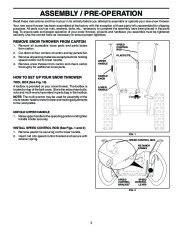 Husqvarna 1130ST Snow Blower Owners Manual, 2003,2004 page 5