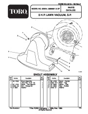 Toro 62924 5 hp Lawn Vacuum Parts Catalog, 1996 page 1