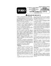 Toro 16576 Toro Lawnmower Manuel des Propriétaires, 1990 page 1