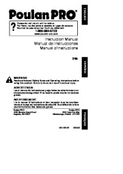 Poulan Pro 295 Chainsaw Owners Manual page 1