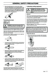 Husqvarna 336 Chainsaw Owners Manual, 2001,2002,2003,2004,2005,2006 page 13