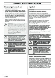 Husqvarna 336 Chainsaw Owners Manual, 2001,2002,2003,2004,2005,2006 page 6