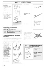 Husqvarna 325P4 X-Series Chainsaw Owners Manual, 1995,1996,1997,1998,1999,2000,2001 page 8