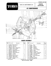 Toro 38010 421 Snowthrower Parts Catalog, 1980 page 1