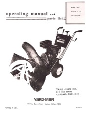 MTD Yard Man 7100 1 Snow Blower Owners Manual page 1
