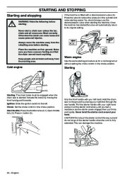 Husqvarna 3120XP Chainsaw Owners Manual, 2001,2002,2003,2004,2005,2006,2007,2008,2009,2010 page 20