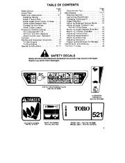 Toro 38052 521 Snowthrower Owners Manual, 1988 page 3