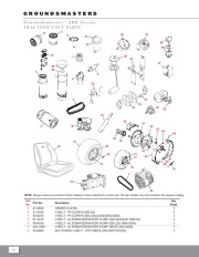 Toro Groundsmaster 200 Series Parts Specs page 1