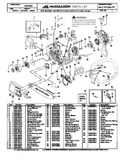 McCulloch Mac 742 7-42 545164301 952802185 Chainsaw Parts List page 1