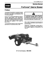Toro 08158SL Rev A Service Manual ProForce Debris Blower Preface Publication page 1