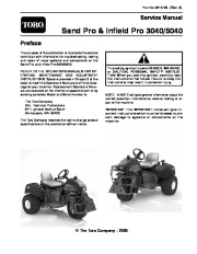 Toro 06147SL Rev A Service Manual Sand Pro Field Pro 3040 5040 Preface page 1
