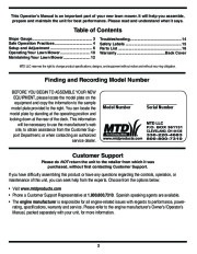 MTD 020 Series 20 Inch Rotary Lawn Mower Owners Manual page 2