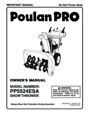 Poulan Pro Owners Manual, 2002 page 1