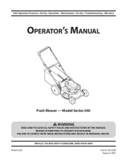MTD 540 Series Push Lawn Mower Owners Manual page 1
