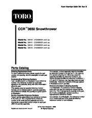 Toro Owners Manual, 2001 page 1