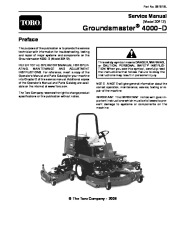 Toro 08161SL Service Manual Model 30412 Groundsmaster 4000 D Preface Publication page 1