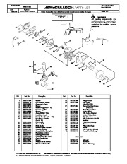 McCulloch Mac 2818AV Chainsaw Parts List page 1