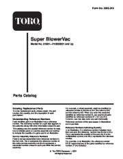 Toro 51591 Super Blower Vac Parts Catalog, 2001, 2002, 2003, 2004 page 1