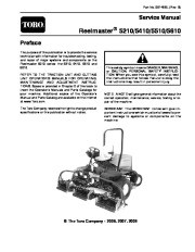 Toro 06148SL Rev B Service Manual Reelmaster 5210 5410 5510 5610 Preface page 1