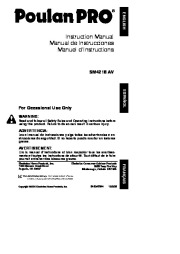 Poulan Pro SM4218 AV Chainsaw Owners Manual page 1