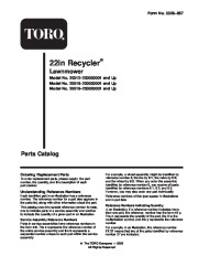 Toro 20019 22-Inch Recycler Lawn Mower Parts Catalog page 1