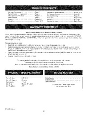 Craftsman 247.887900 Craftsman 28-Inch Snow Thrower Owners Manual page 2