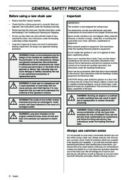 Husqvarna 334T 338XPT Chainsaw Owners Manual, 2005,2006,2007,2008,2009 page 6