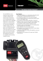 Toro TBCWPro Battery Controller Sprinkler Irrigation Owners Manual page 1