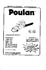 Poulan 1420 1425 1625 EL 14 EL 16 Chainsaw Owners Manual page 1