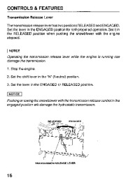 Honda HS624 HS724 HS828 HS928 HS1132 Snow Blower Owners Manual page 18