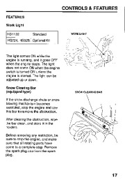 Honda HS624 HS724 HS828 HS928 HS1132 Snow Blower Owners Manual page 19