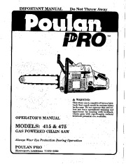 Poulan Pro Owners Manual, 1990 page 1