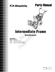 Simplicity 1695302 1695311 1695410 Intermediate Frame Snow Blower Owners Manual page 1
