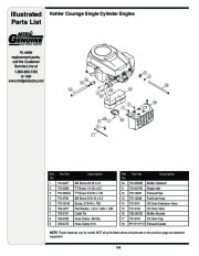 MTD 600 Series Automatic Lawn Tractor Lawn Mower Parts List page 14