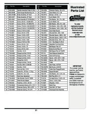MTD 600 Series Automatic Lawn Tractor Lawn Mower Parts List page 21