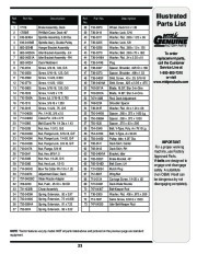 MTD 600 Series Automatic Lawn Tractor Lawn Mower Parts List page 23