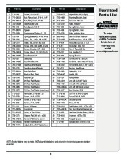MTD 600 Series Automatic Lawn Tractor Lawn Mower Parts List page 3