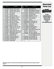 MTD 600 Series Automatic Lawn Tractor Lawn Mower Parts List page 5
