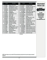 MTD 600 Series Automatic Lawn Tractor Lawn Mower Parts List page 7