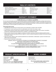 Craftsman 675 247.77640 Log Splitter Lawn Mower Owners Manual page 2