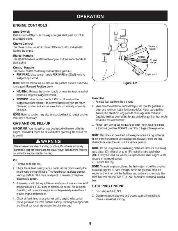Craftsman 675 247.77640 Log Splitter Lawn Mower Owners Manual