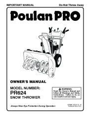 Poulan Pro Owners Manual, 2010 page 1