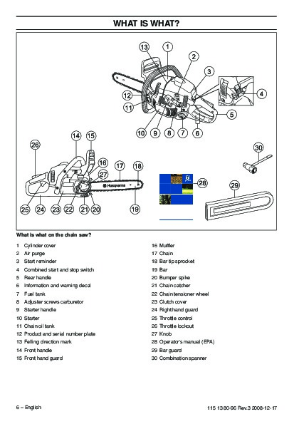 Husqvarna 435 435e 440e Chainsaw Owners Manual, 2001,2002,2003,2004