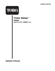 Toro 51544 Power Sweep Blower (Australian model) Owners Manual, 1998 page 1