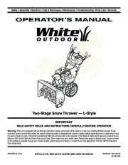 MTD White Outdoor L Style Snow Blower Owners Manual page 1