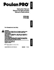 Poulan Pro PPB1634 PPB1838 Chainsaw Owners Manual page 1