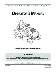 MTD 760 770 Series Lawn Tractor Mower Owners Manual page 1